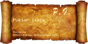 Pukler Itala névjegykártya